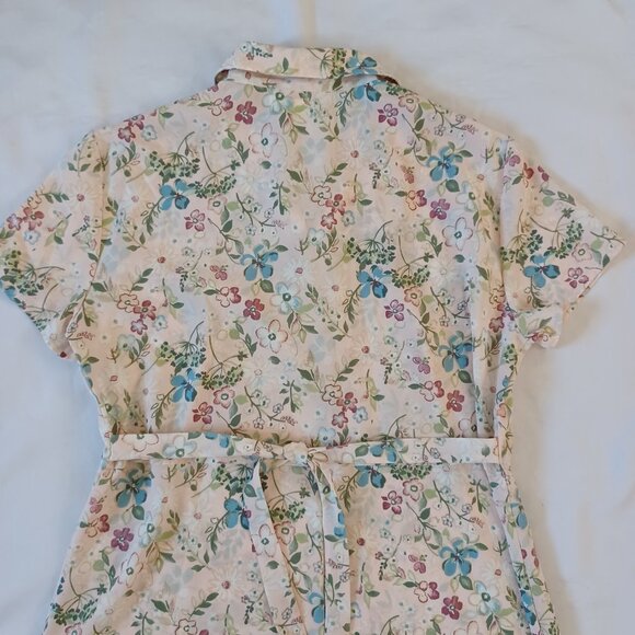 Vintage Maurices Floral Maxi Dress Pink 90s Short Sleeve Boho Summer Size 11 - Picture 5 of 12